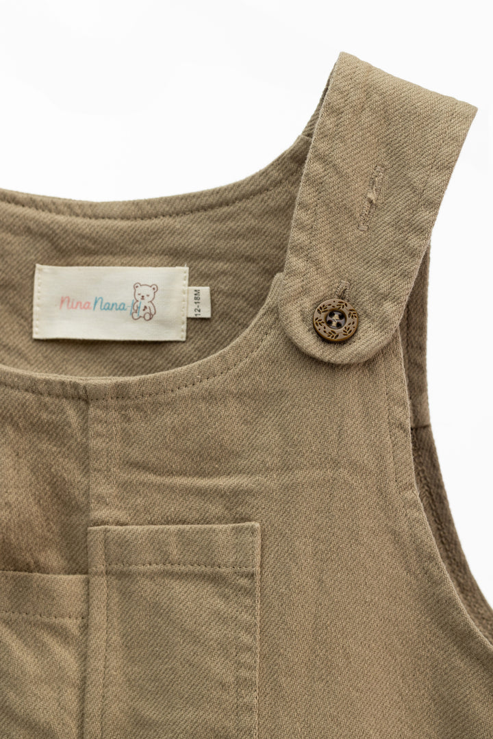 Cotton Denim Look Jumpsuit