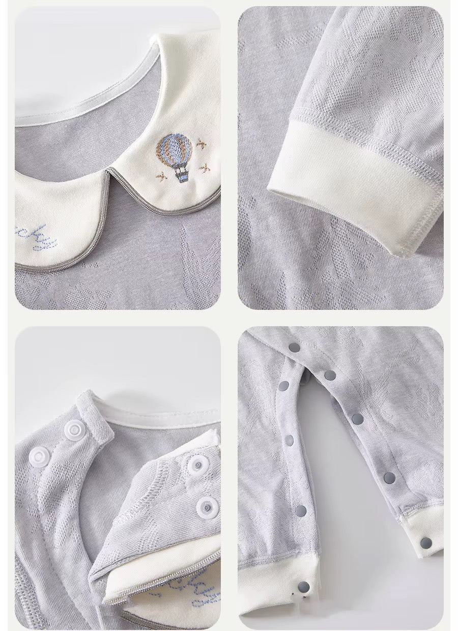 Embroidered Collar Baby Romper
