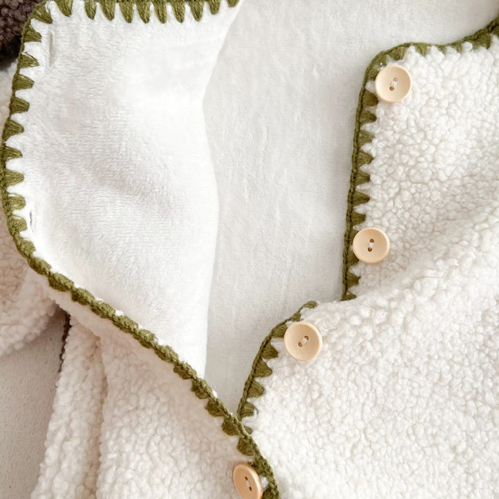Stitched Fleece Jumpsuit with Bonnet